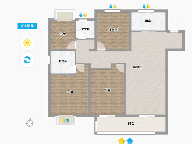 湖北省-武汉市-中交泓园-111.19-户型库-采光通风