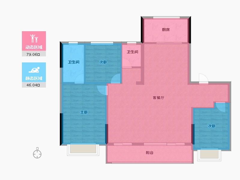 浙江省-宁波市-余姚锦山府-114.40-户型库-动静分区