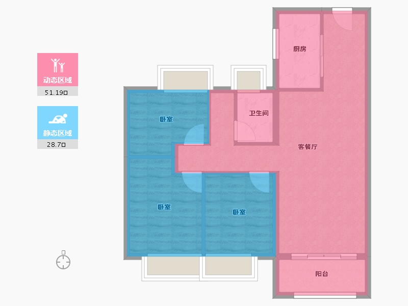 湖北省-武汉市-武汉雅居乐花园-71.57-户型库-动静分区