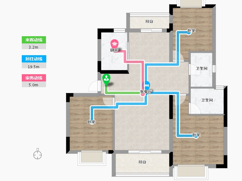 湖北省-武汉市-阳光100凤凰街凤,凰里-89.04-户型库-动静线