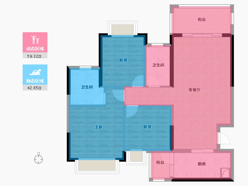 贵州省-贵阳市-贵阳恒大文化旅游城-91.20-户型库-动静分区