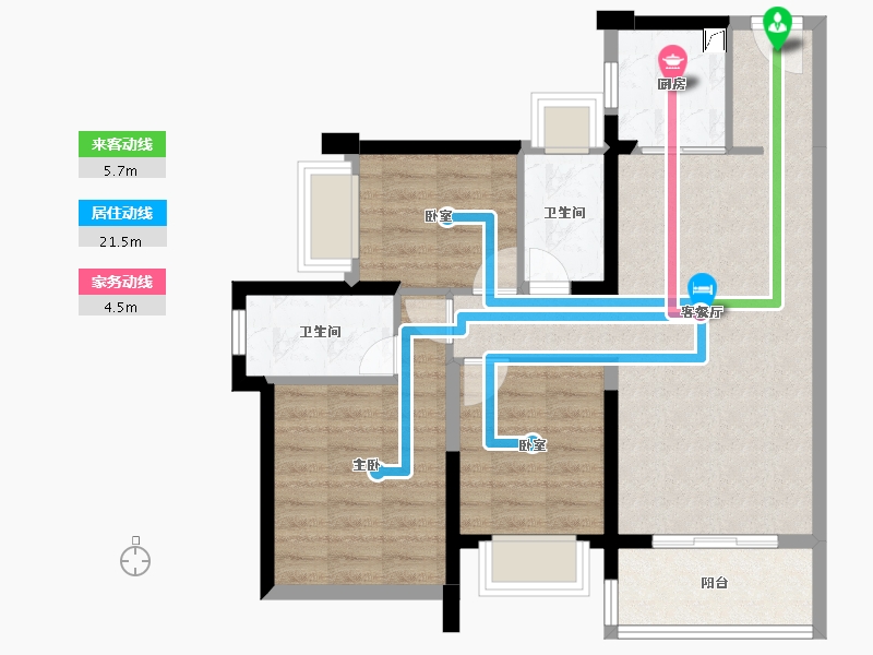 广东省-珠海市-五洲东方墅-73.33-户型库-动静线