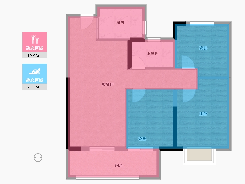 湖北省-武汉市-东原印未来-73.88-户型库-动静分区