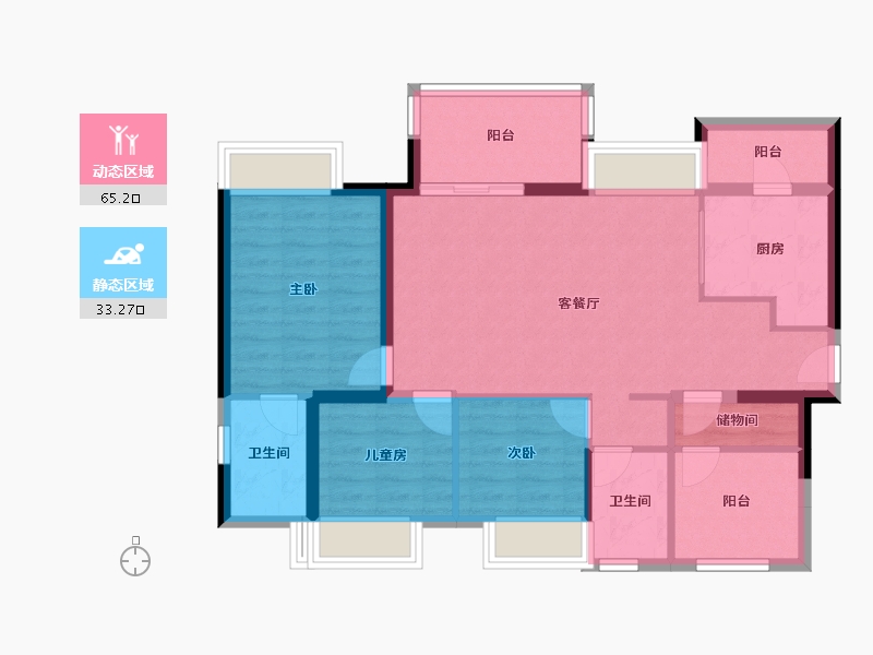 广东省-佛山市-方直星耀国际-88.00-户型库-动静分区