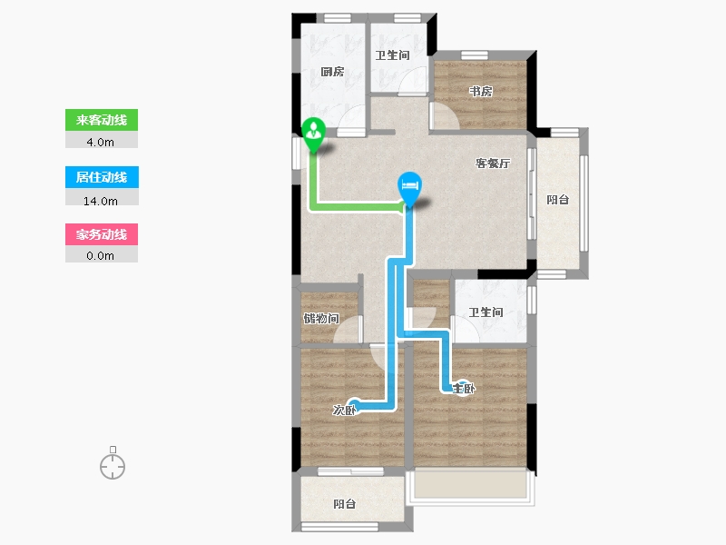 浙江省-温州市-新城瓯江湾-80.08-户型库-动静线