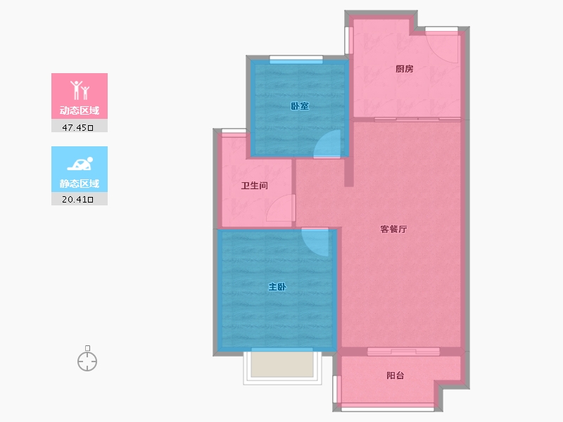 上海-上海市-云湖壹号-60.80-户型库-动静分区