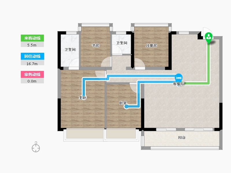 浙江省-温州市-上坤新隆云栖风华-106.40-户型库-动静线