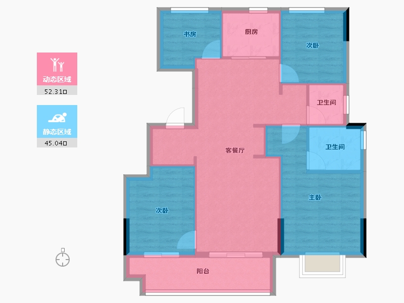 浙江省-宁波市-恒威·悦宾湾-88.01-户型库-动静分区