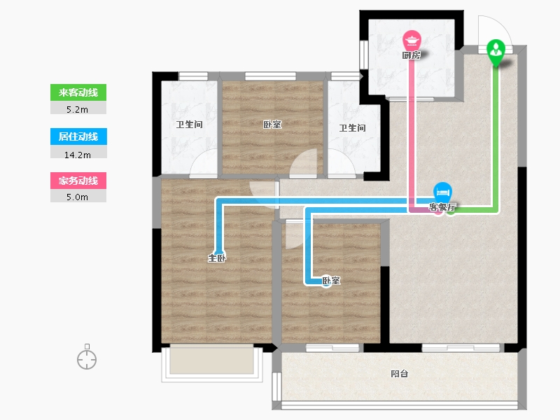 浙江省-温州市-星创晶晖园-84.80-户型库-动静线