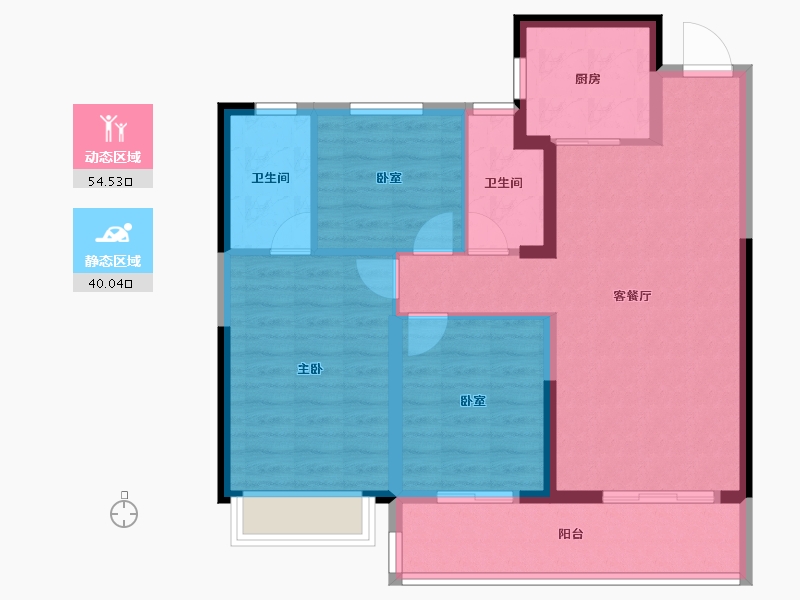 浙江省-温州市-星创晶晖园-84.80-户型库-动静分区