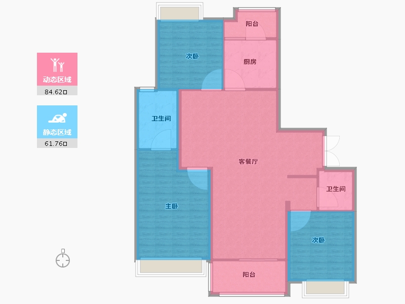 上海-上海市-中粮瑞虹·海景壹号-134.40-户型库-动静分区