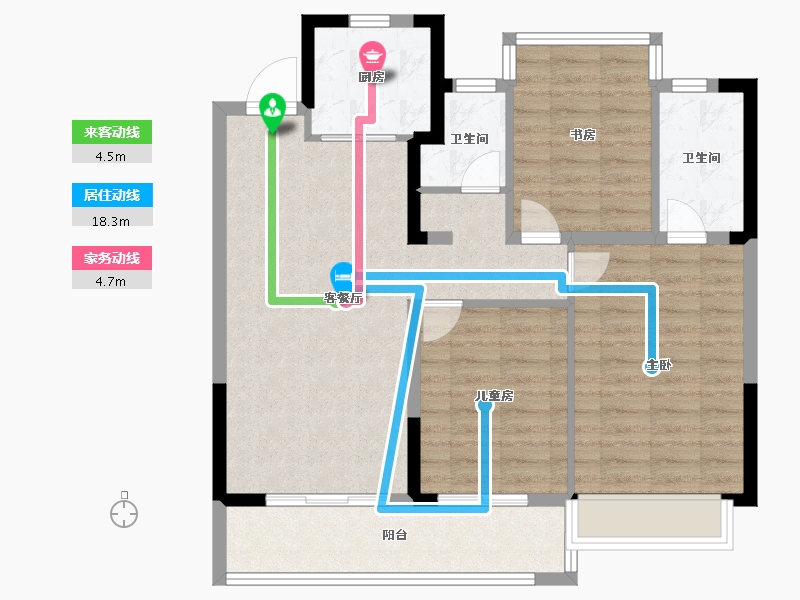 浙江省-温州市-上坤新隆云栖风华-88.00-户型库-动静线