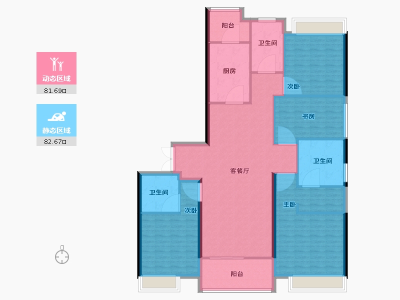 上海-上海市-中粮瑞虹·海景壹号-150.40-户型库-动静分区