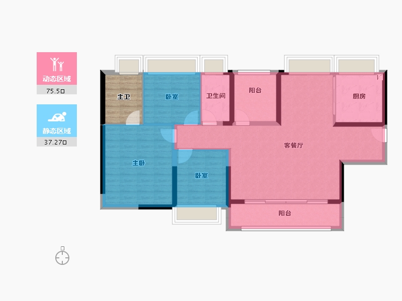 广东省-佛山市-新希望悦珑湾-107.66-户型库-动静分区