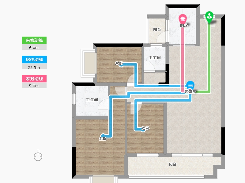 贵州省-黔南布依族苗族自治州-贵州当代MOMA未来城-90.45-户型库-动静线