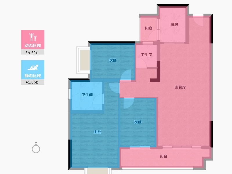 贵州省-黔南布依族苗族自治州-贵州当代MOMA未来城-90.45-户型库-动静分区