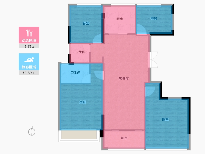 浙江省-温州市-国鸿锦悦府-88.00-户型库-动静分区