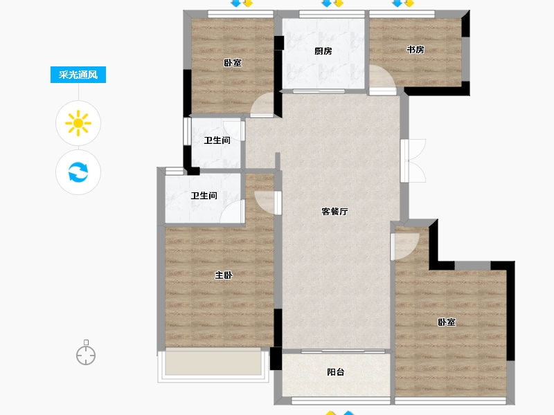 浙江省-温州市-国鸿锦悦府-88.00-户型库-采光通风