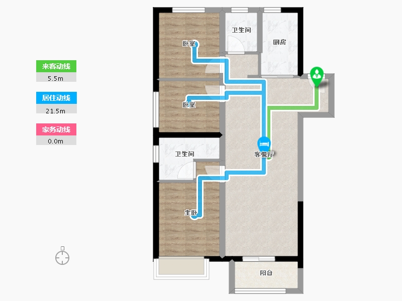 天津-天津市-通新润府-76.51-户型库-动静线