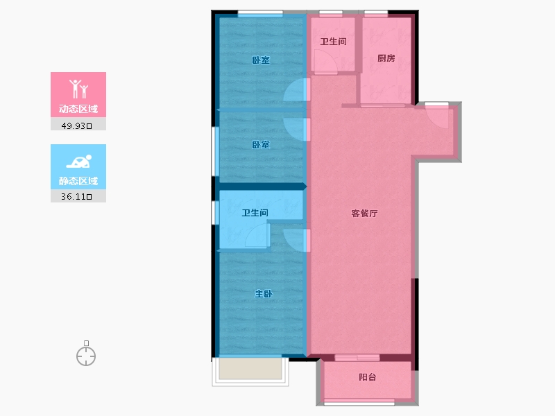 天津-天津市-通新润府-76.51-户型库-动静分区