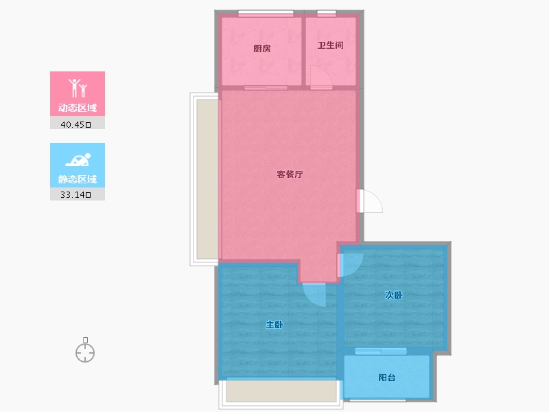 上海-上海市-大华公园荟-66.48-户型库-动静分区