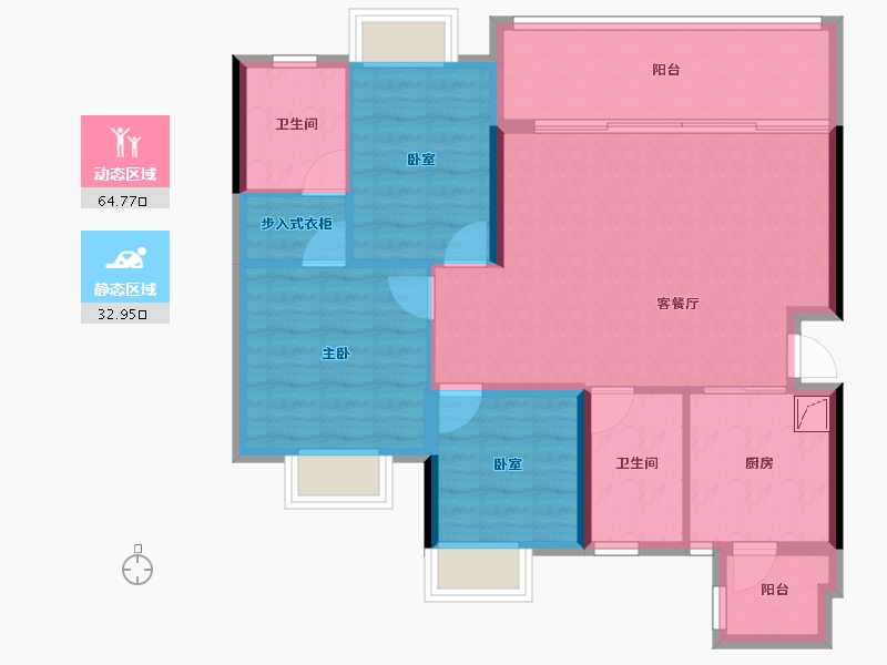 贵州省-贵阳市-贵阳恒大文化旅游城-87.86-户型库-动静分区