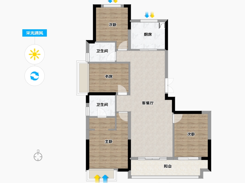 贵州省-黔西南布依族苗族自治州-佳锦苑-110.00-户型库-采光通风