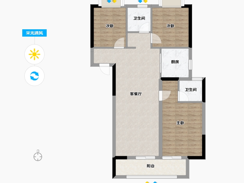 湖北省-武汉市-东原印未来-82.01-户型库-采光通风