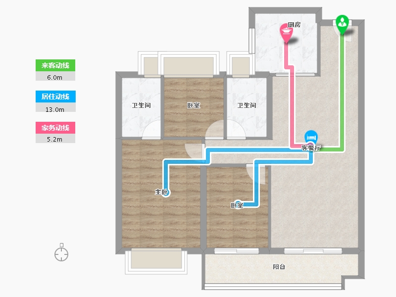 湖北省-武汉市-武汉雅居乐花园-84.66-户型库-动静线