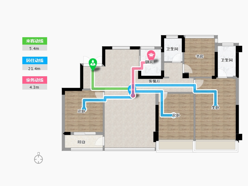 浙江省-温州市-嘉华春风嘉里-111.34-户型库-动静线