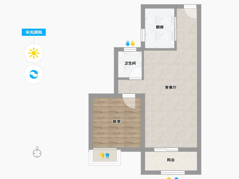 湖北省-武汉市-金地城与城棠境-45.49-户型库-采光通风