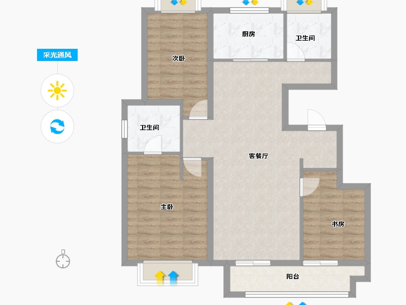 湖北省-武汉市-中交泓园-90.41-户型库-采光通风