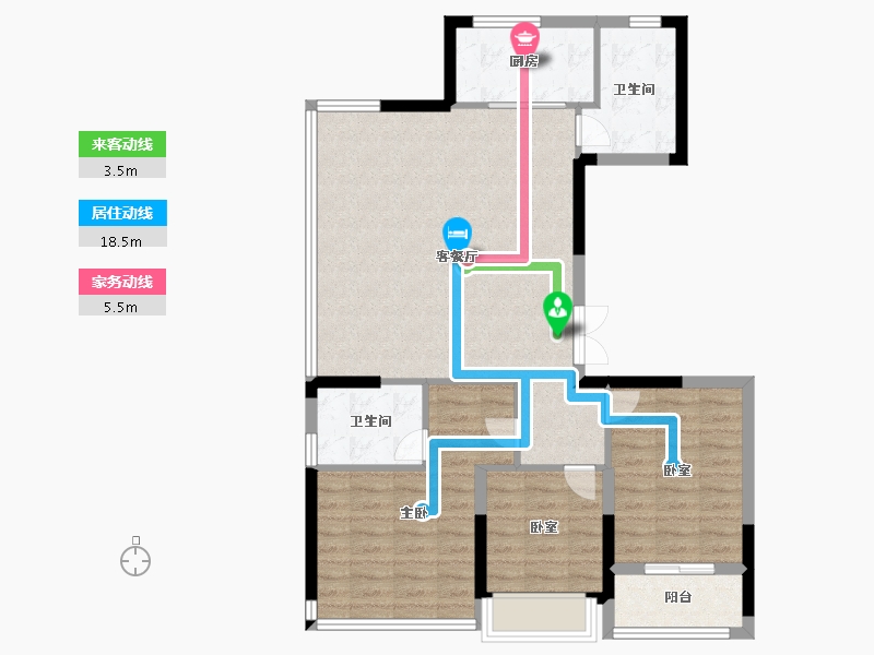 浙江省-温州市-嘉华春风嘉里-88.00-户型库-动静线