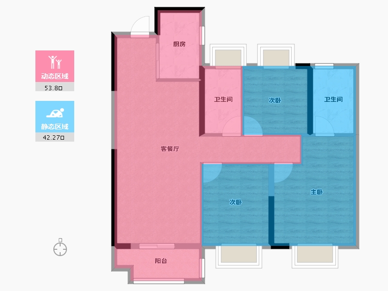 湖北省-武汉市-中国铁建江语城-86.30-户型库-动静分区