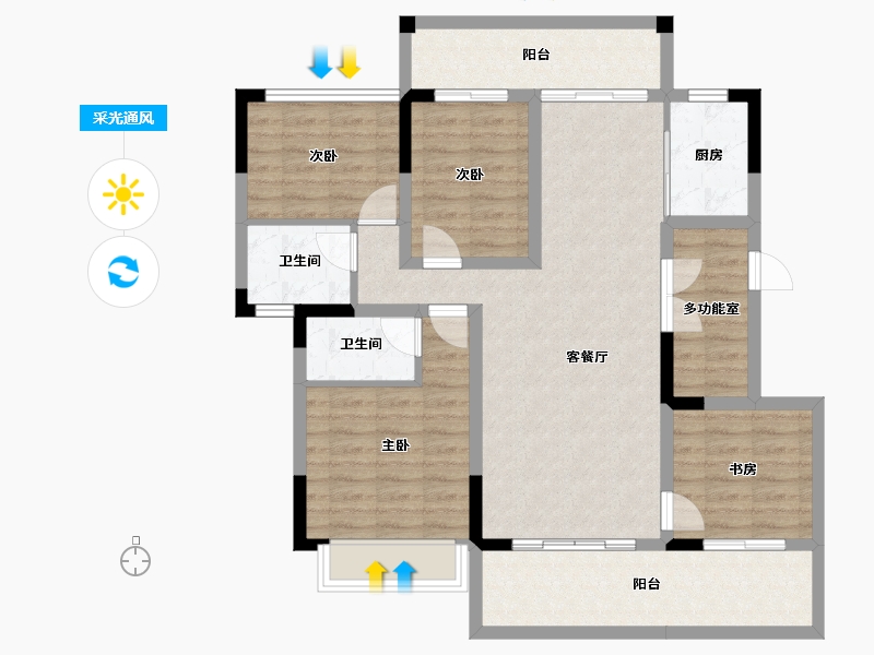 广西壮族自治区-南宁市-中鼎公园首府-102.32-户型库-采光通风