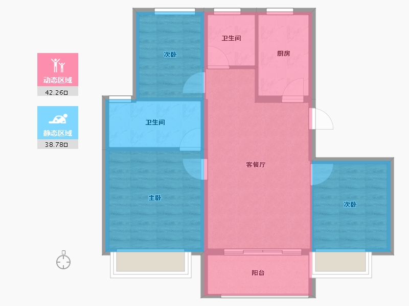 上海-上海市-大华公园荟-72.96-户型库-动静分区