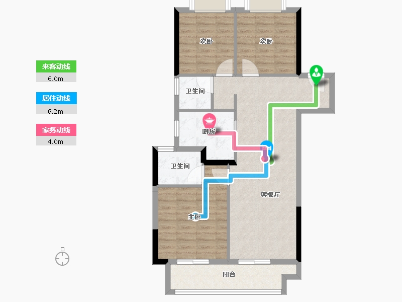 湖北省-武汉市-武汉英赫当代城MOMΛ-84.00-户型库-动静线