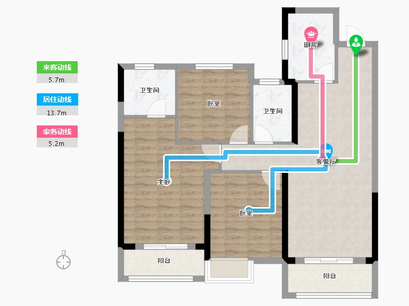 湖北省-武汉市-南益名悦华府-92.77-户型库-动静线