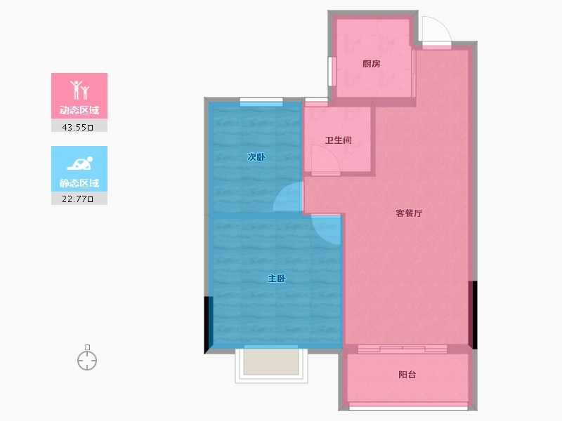 浙江省-宁波市-恒威·悦宾湾-60.00-户型库-动静分区