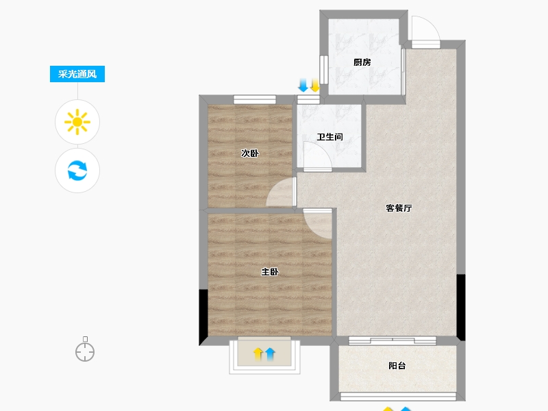 浙江省-宁波市-恒威·悦宾湾-60.00-户型库-采光通风