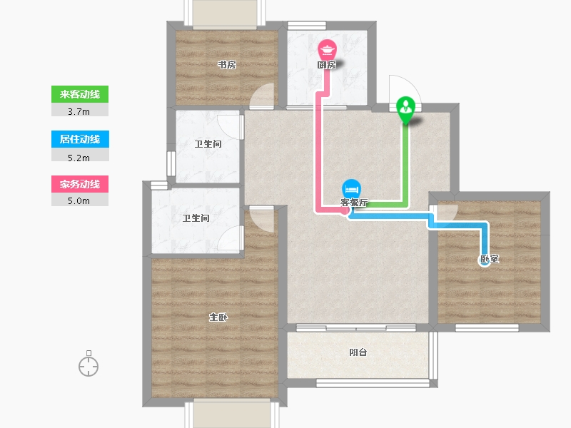 浙江省-温州市-高力铂金湾-80.80-户型库-动静线