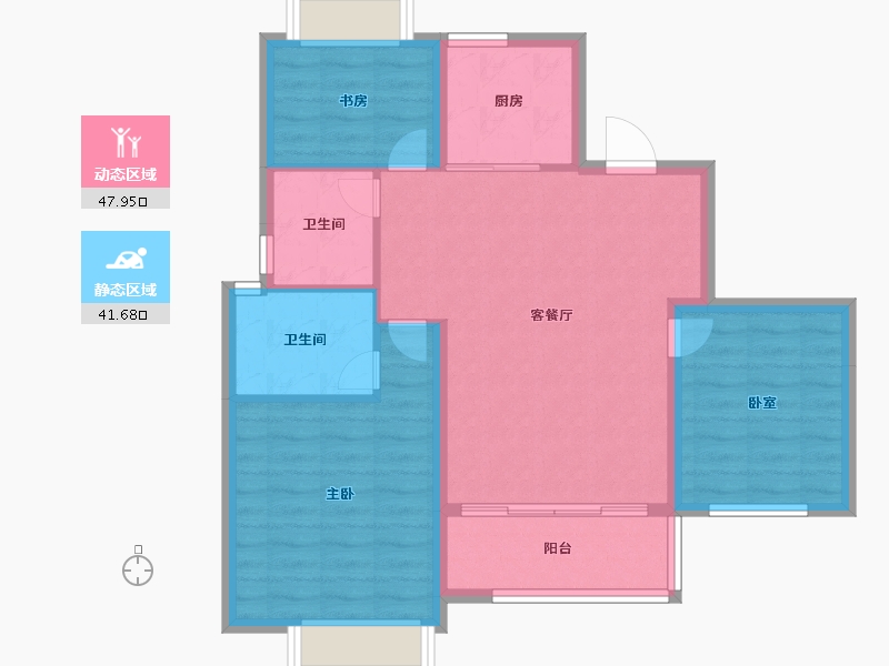 浙江省-温州市-高力铂金湾-80.80-户型库-动静分区