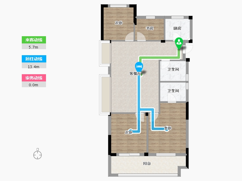 浙江省-宁波市-佳宁府-95.78-户型库-动静线