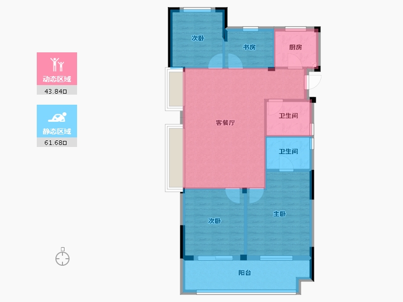 浙江省-宁波市-佳宁府-95.78-户型库-动静分区