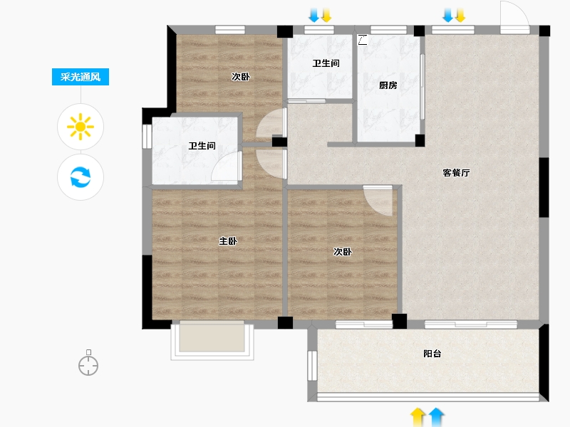 浙江省-宁波市-佳宁府-86.10-户型库-采光通风