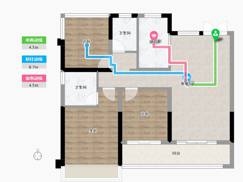 浙江省-温州市-金地公园上城-86.00-户型库-动静线