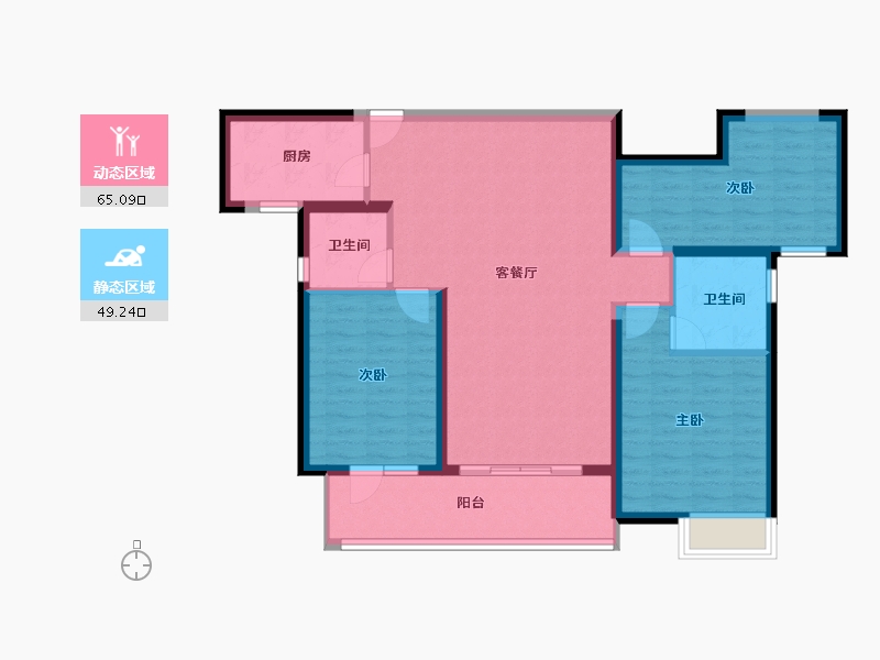 湖北省-武汉市-武汉城建·融创御央首府-103.06-户型库-动静分区