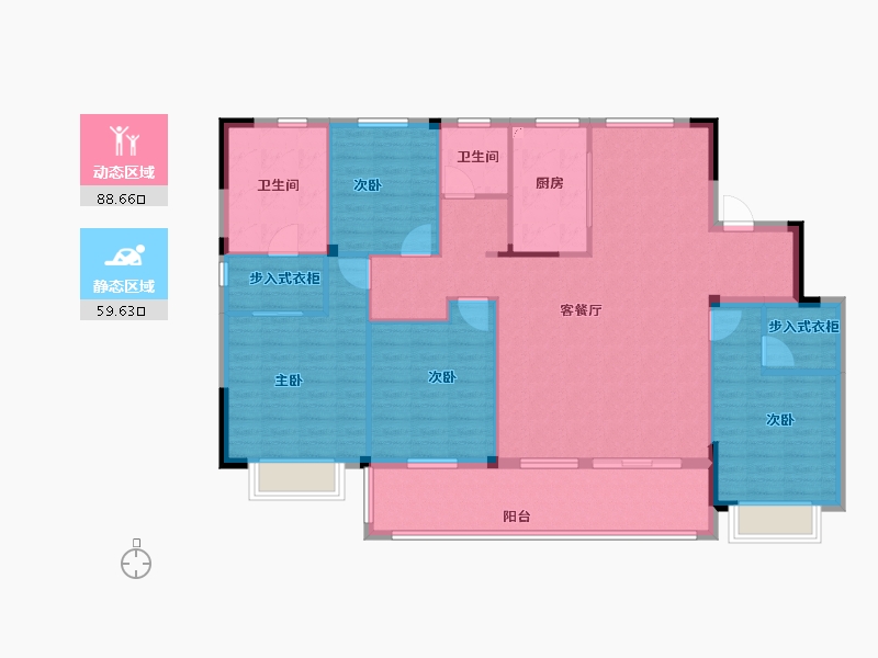 浙江省-宁波市-佳宁府-135.02-户型库-动静分区