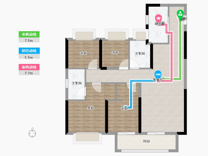 湖北省-武汉市-武汉二十四城-105.60-户型库-动静线