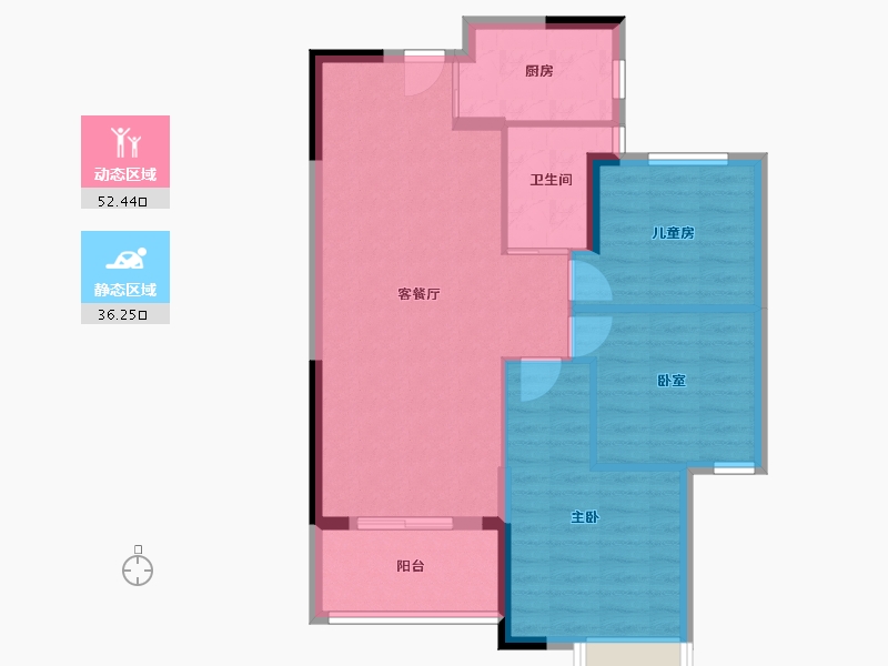 湖北省-武汉市-南益名悦华府-80.27-户型库-动静分区